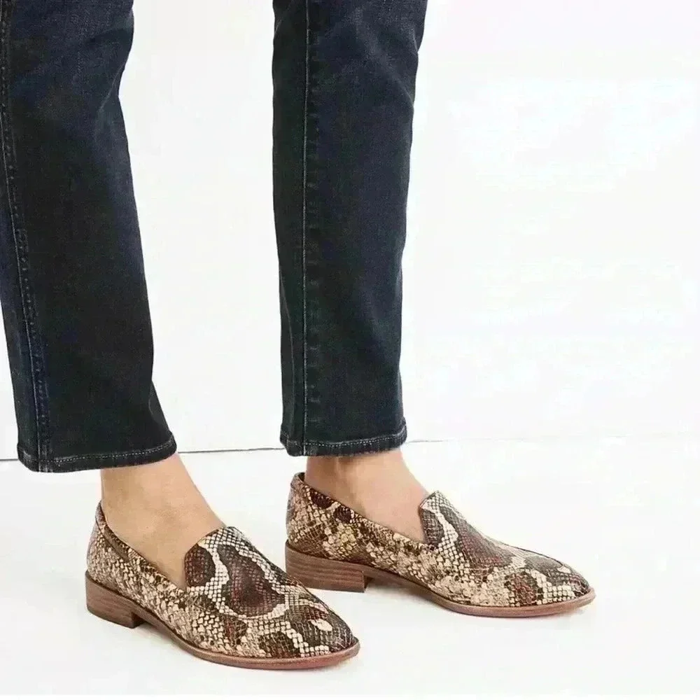 Madewell Frances Snakeskin Loafers Leather Shoes 6.5
